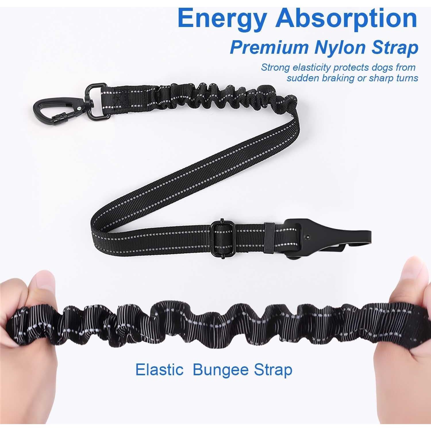 Cinturón de Seguridad para Perros WUGAUWOR 3 en 1 Ajustable 50-90 cm