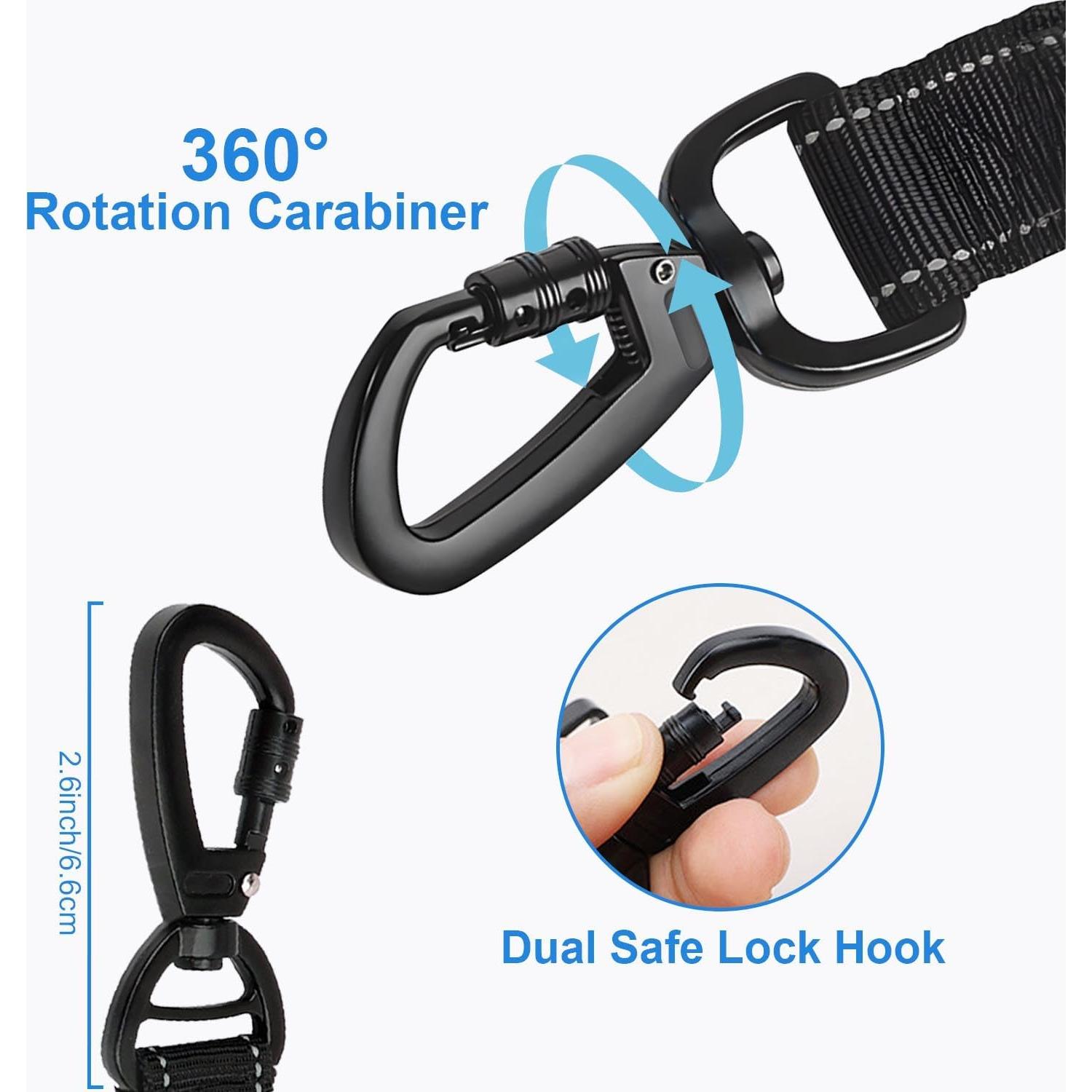 Cinturón de Seguridad para Perros WUGAUWOR 3 en 1 Ajustable 50-90 cm