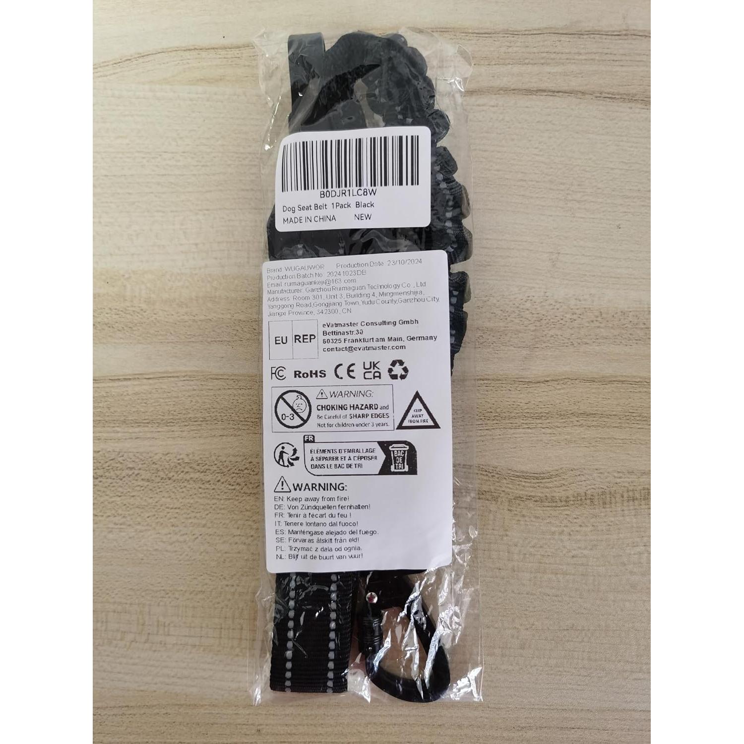 Cinturón de Seguridad para Perros WUGAUWOR 3 en 1 Ajustable 50-90 cm