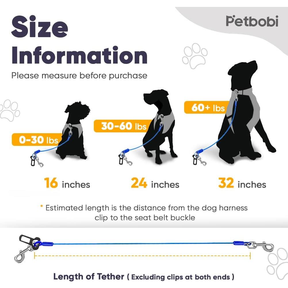 Cinturón de Seguridad para Perros Petbobi - 40.6 cm Azul