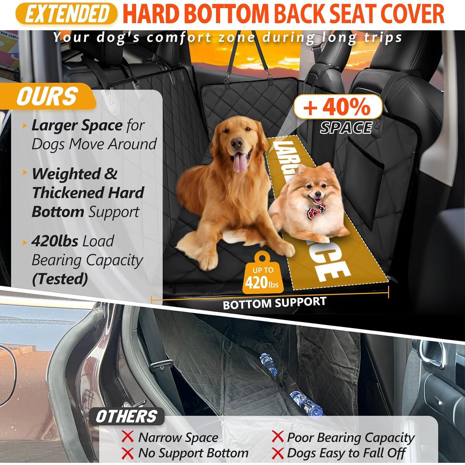Extensor de Asiento Trasero para Perros ROUWINNE 157.8x132.1cm