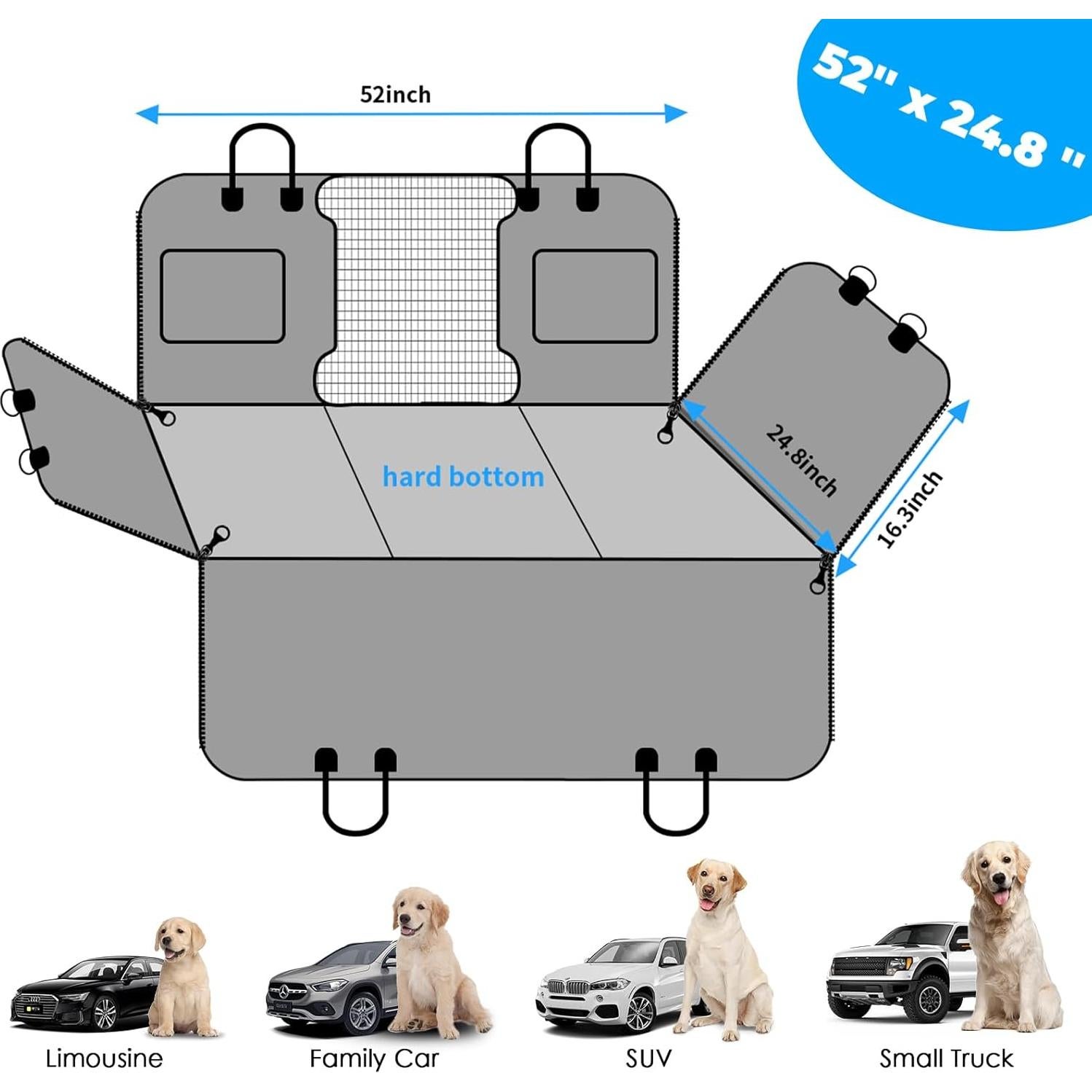 Funda de Asiento para Perros URPOWER - Extensor Impermeable 190 kg