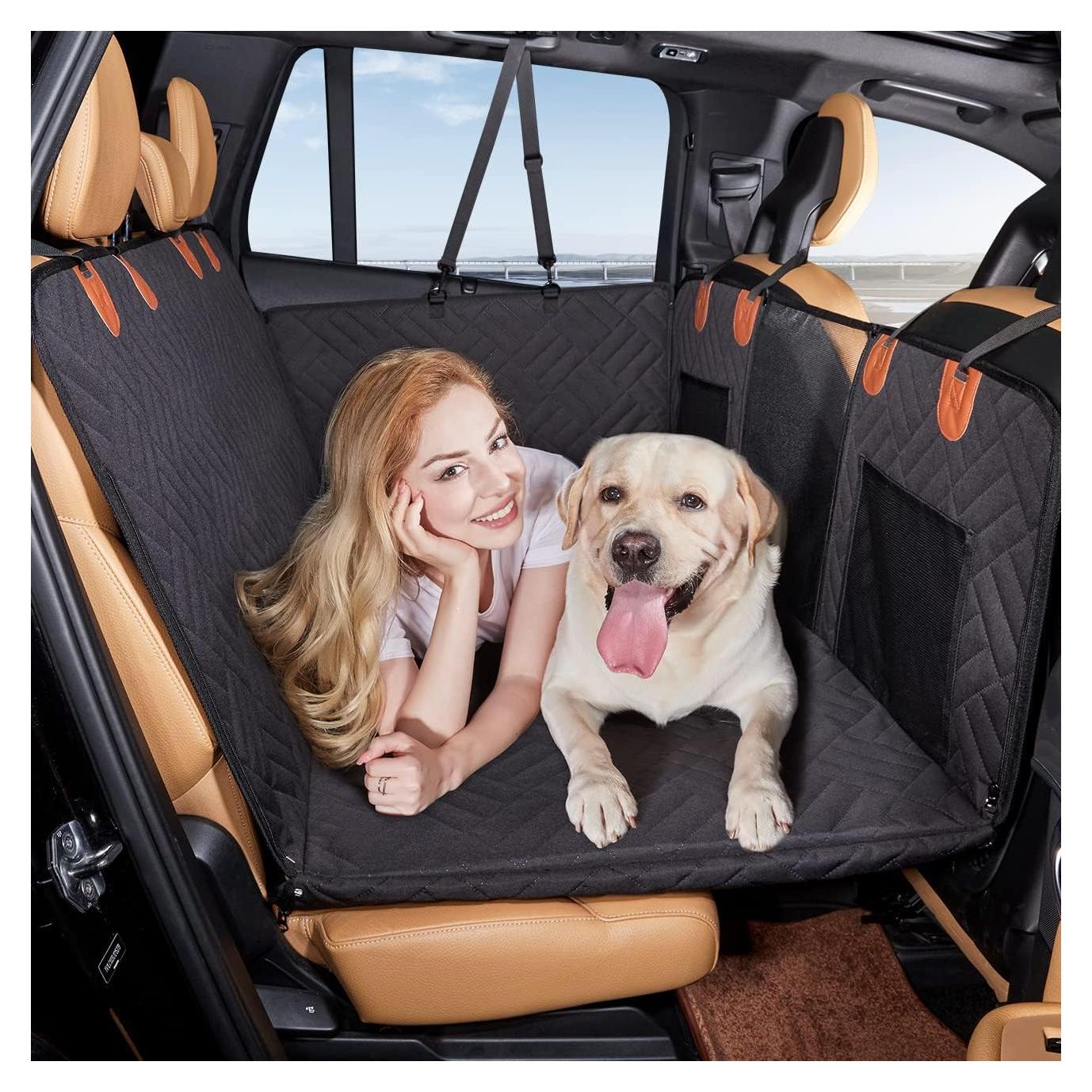 Extensor de Asiento Trasero YJGF para Perros Negro 132x64 cm