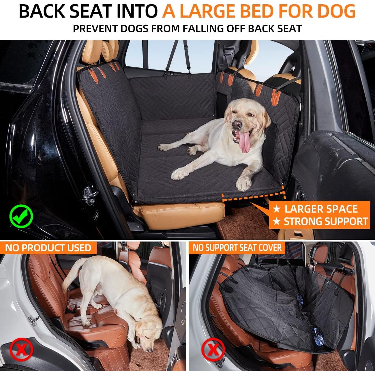 Extensor de Asiento Trasero YJGF para Perros Negro 132x64 cm