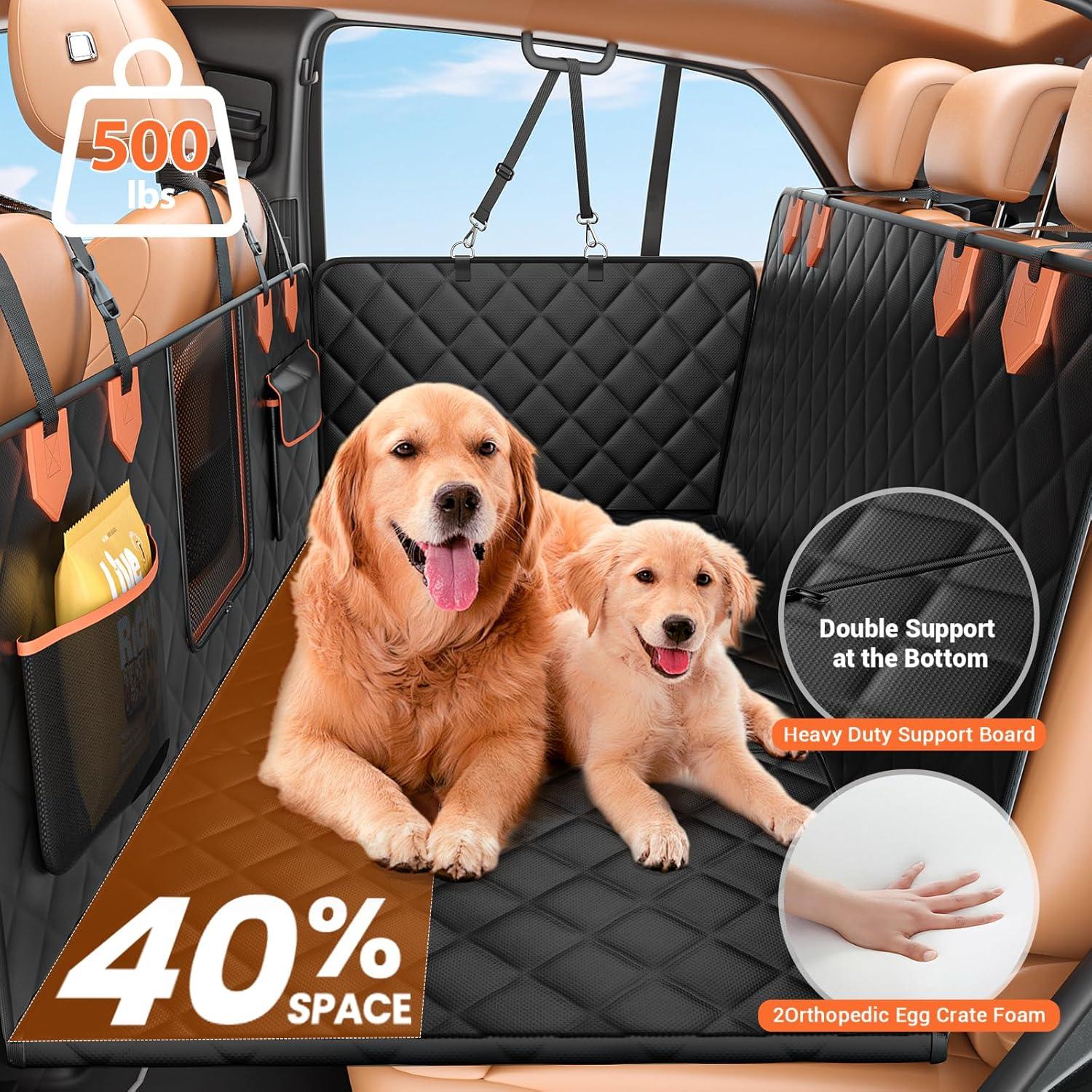 Funda de Asiento de Coche para Perros IJVAE Negra Impermeable