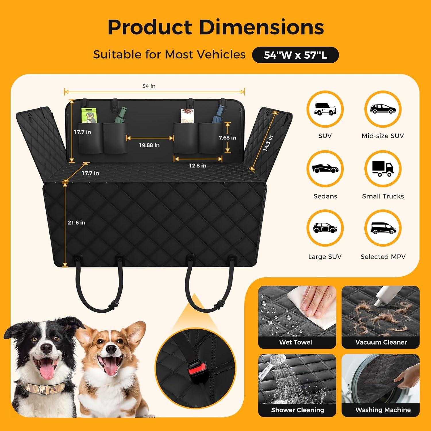 Funda de Asiento para Perros Elouta 600D Impermeable 137x145cm