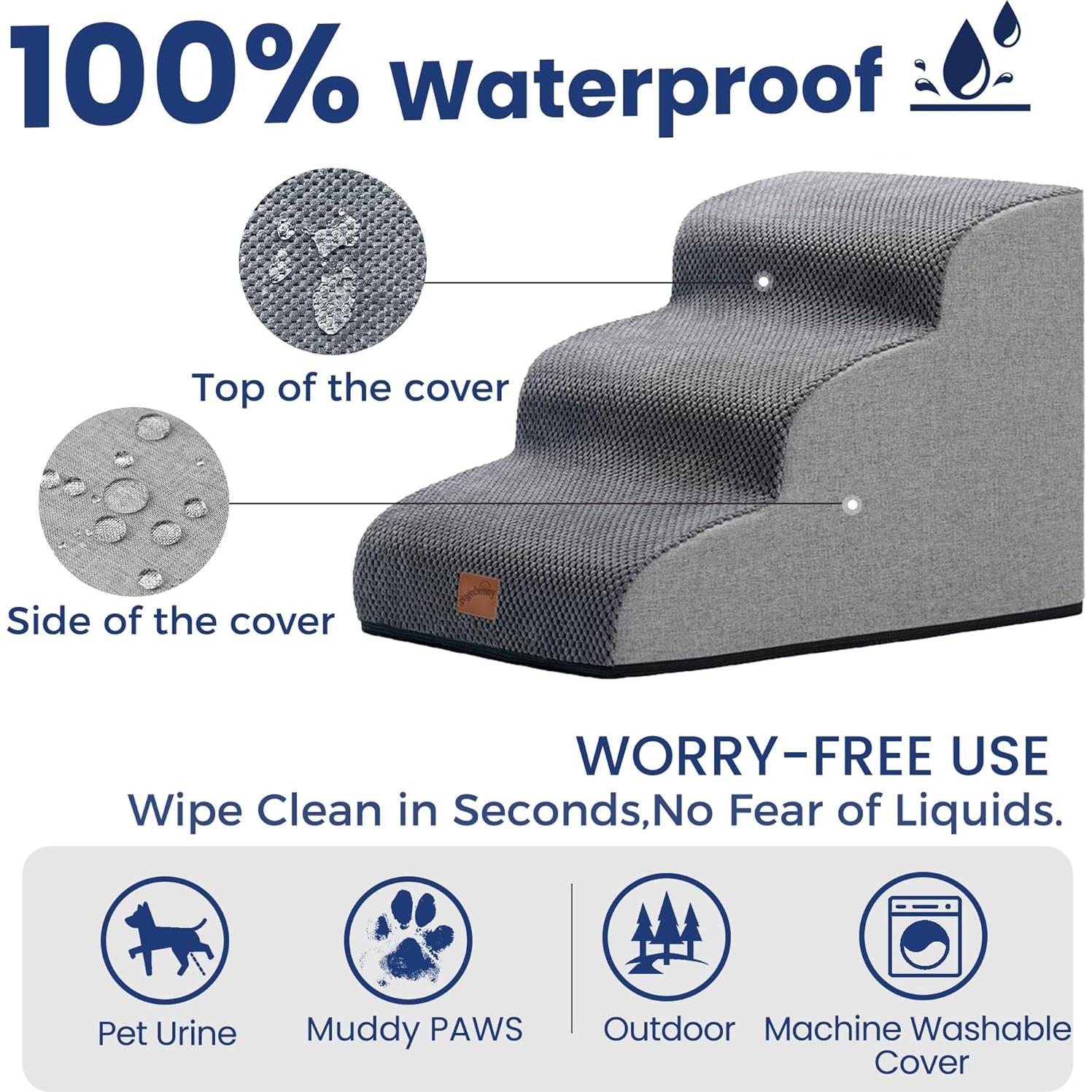 Escalera para Perros GoGoBunny 3 Pasos Gris 39.9 cm Antideslizante