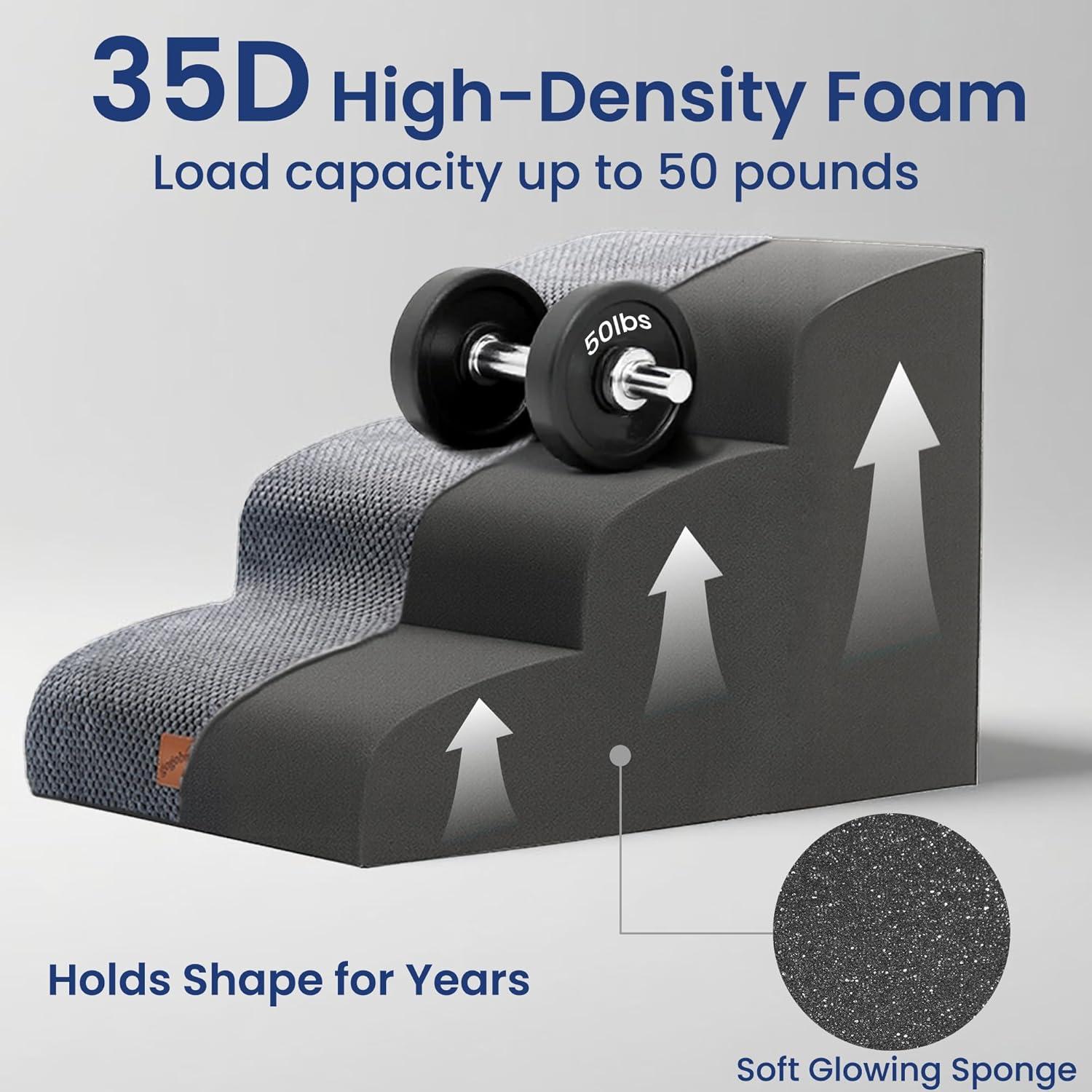 Escalera para Perros GoGoBunny 3 Pasos Gris 39.9 cm Antideslizante