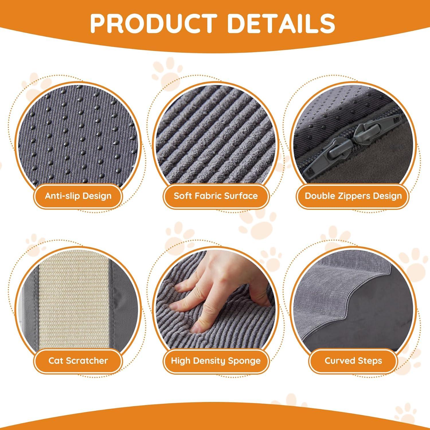 Escalera para Perros Pequeños Ahpmeoa 4 Pasos Antideslizante 50 cm