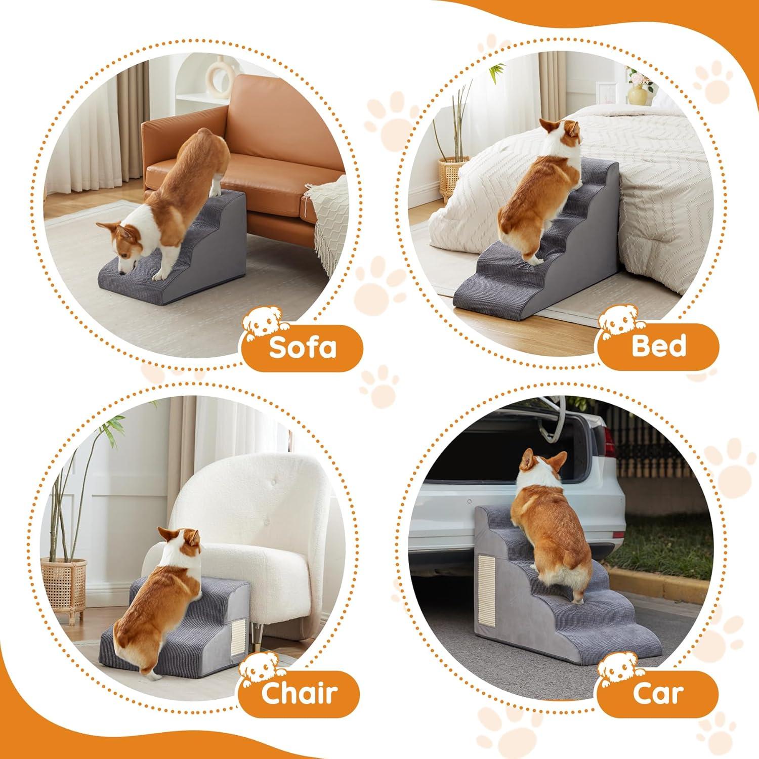 Escalera para Perros Pequeños Ahpmeoa 4 Pasos Antideslizante 50 cm