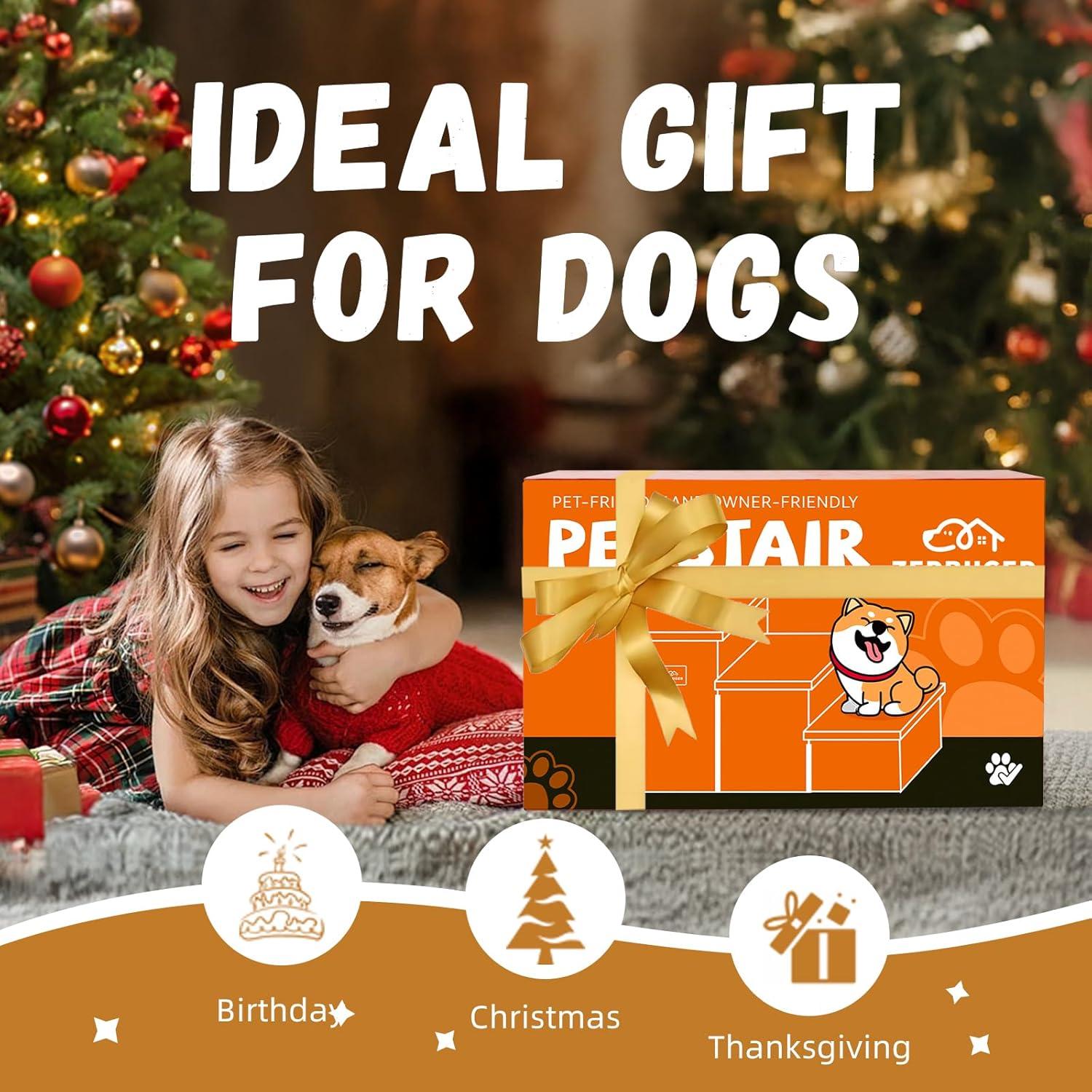 Escaleras para Perros Zerbuger 3 Pasos Plegables 76.2 cm Gris