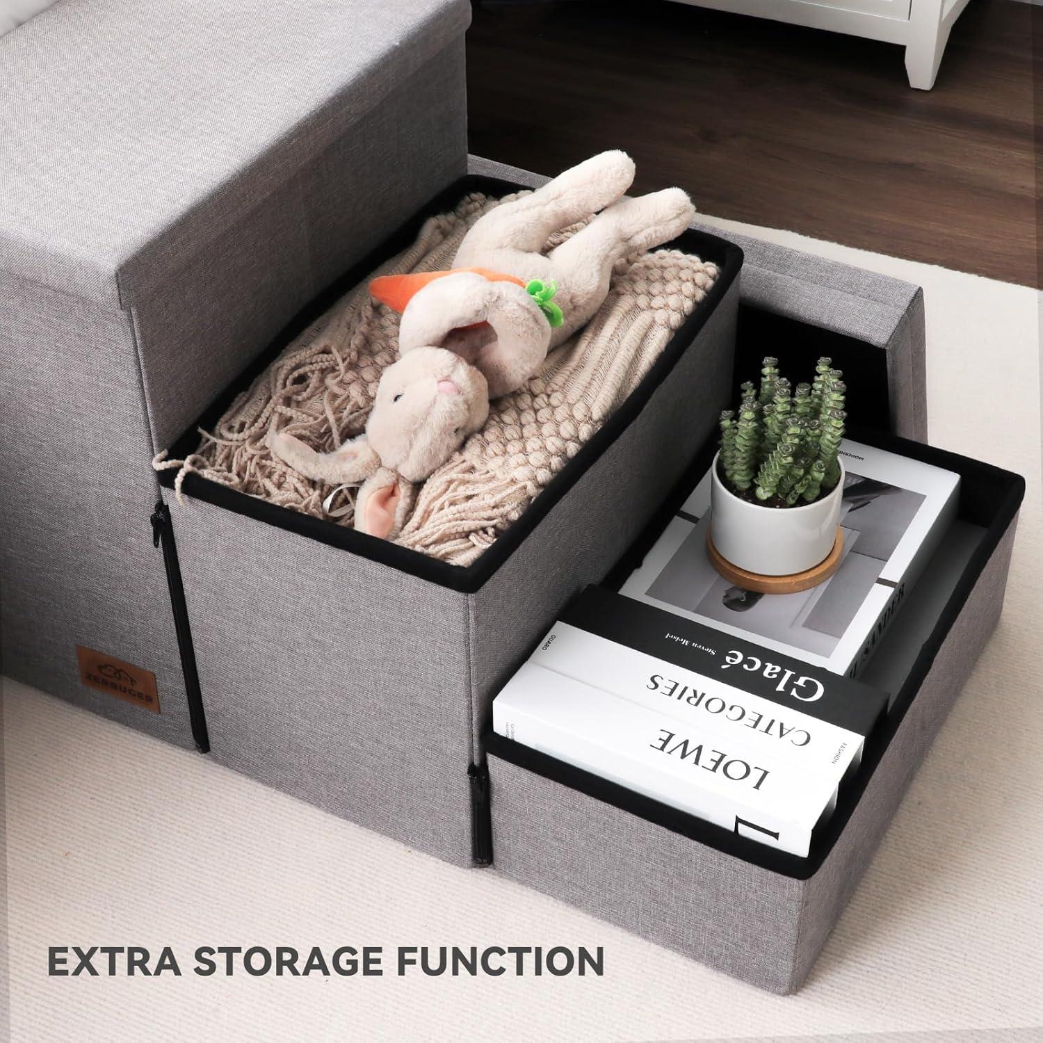 Escaleras para Perros Zerbuger 3 Pasos Plegables 76.2 cm Gris