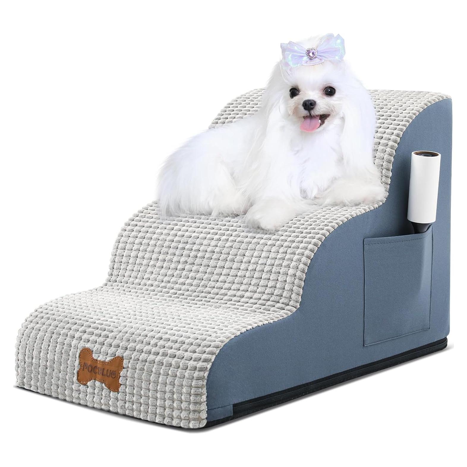 Escalera para Perros POCBLUE 3 Pasos Gris 39.9 cm Alta