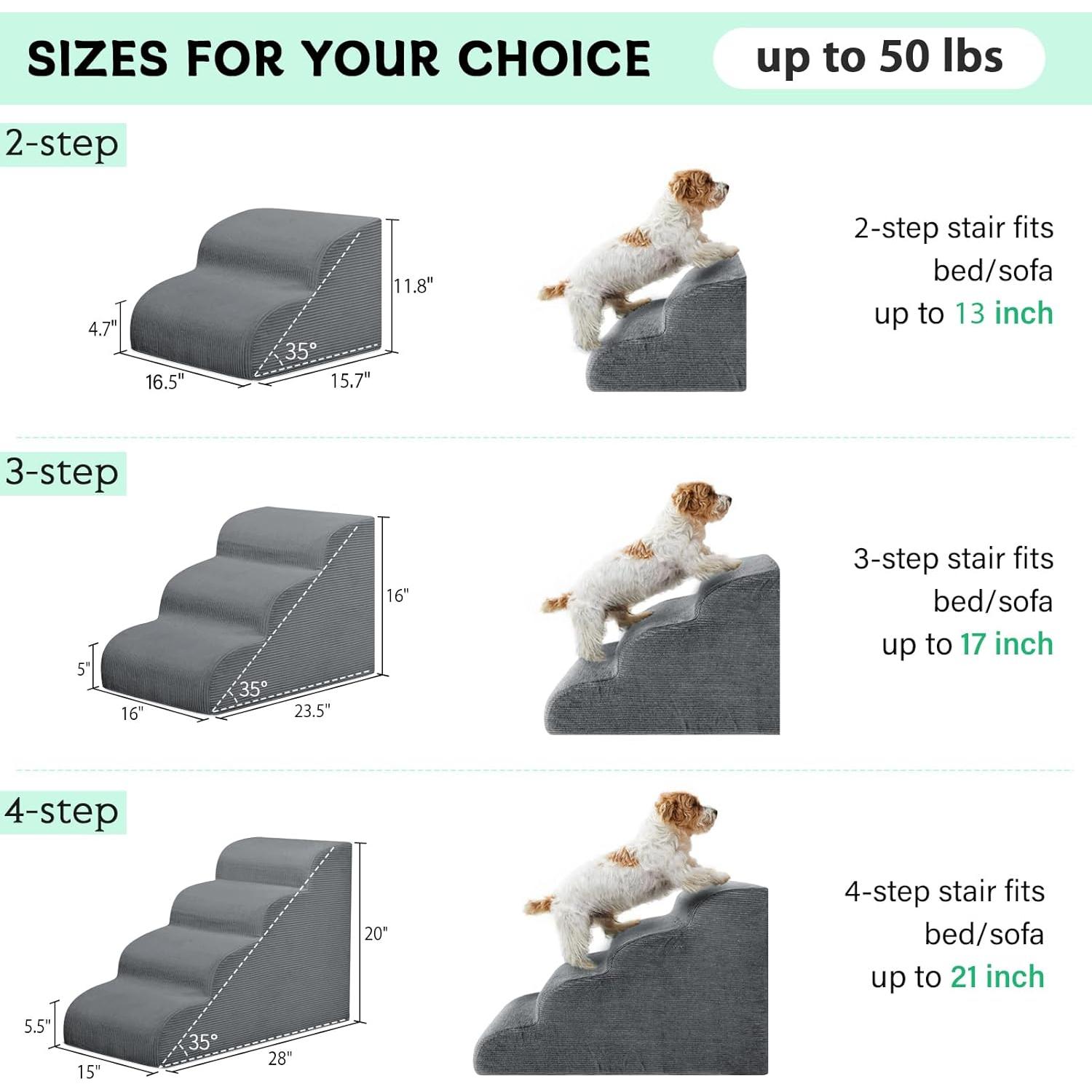 Escalera para Mascotas Mesa Lemon 4 Pasos Antideslizante 50.8 cm