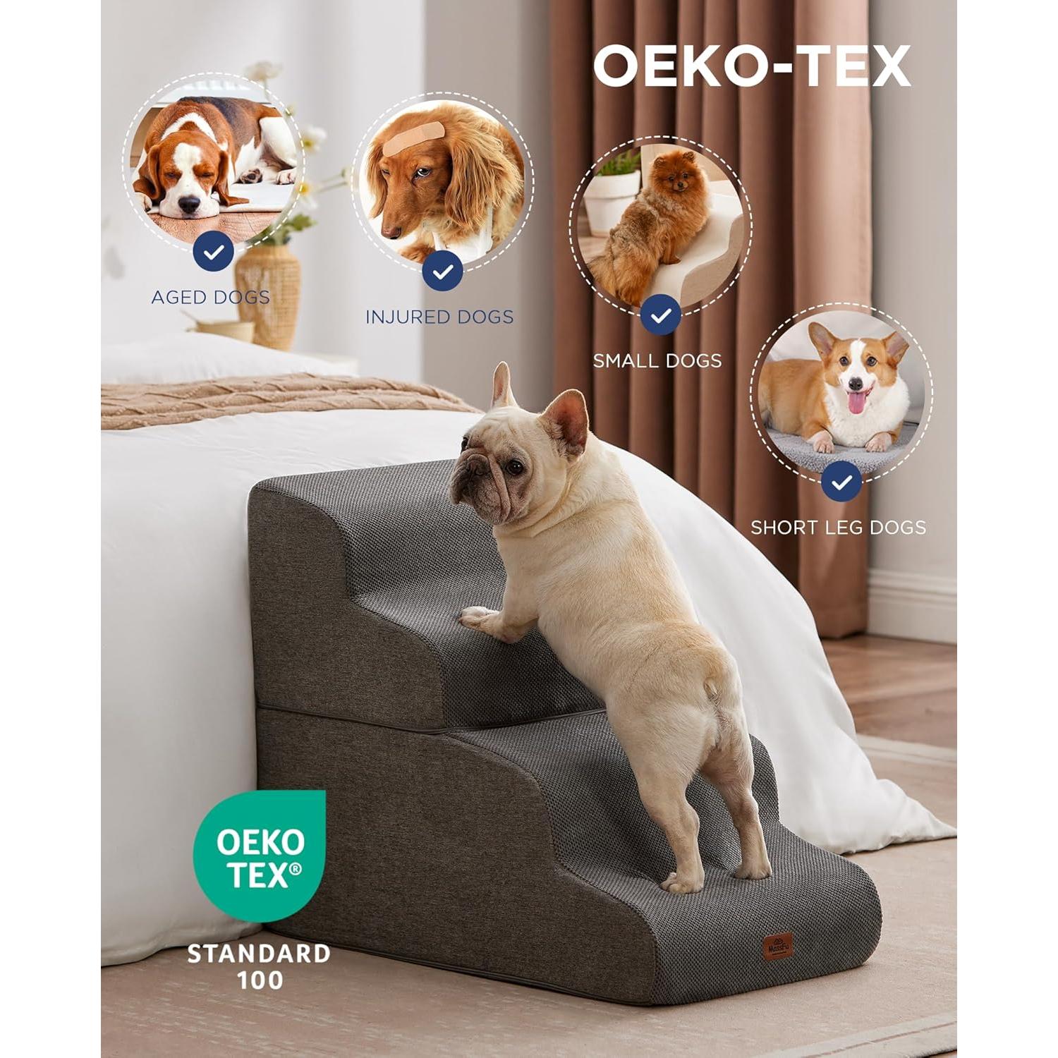 Escalera Curvada para Perros MASSFU 5 Escalones Gris 72.9 cm