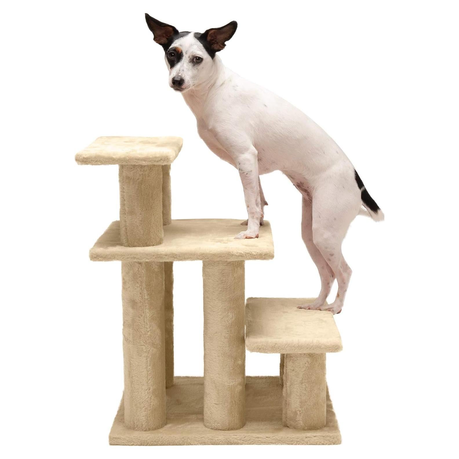 Escaleras para Mascotas Furhaven 3 Pasos Crema - 55.88 cm
