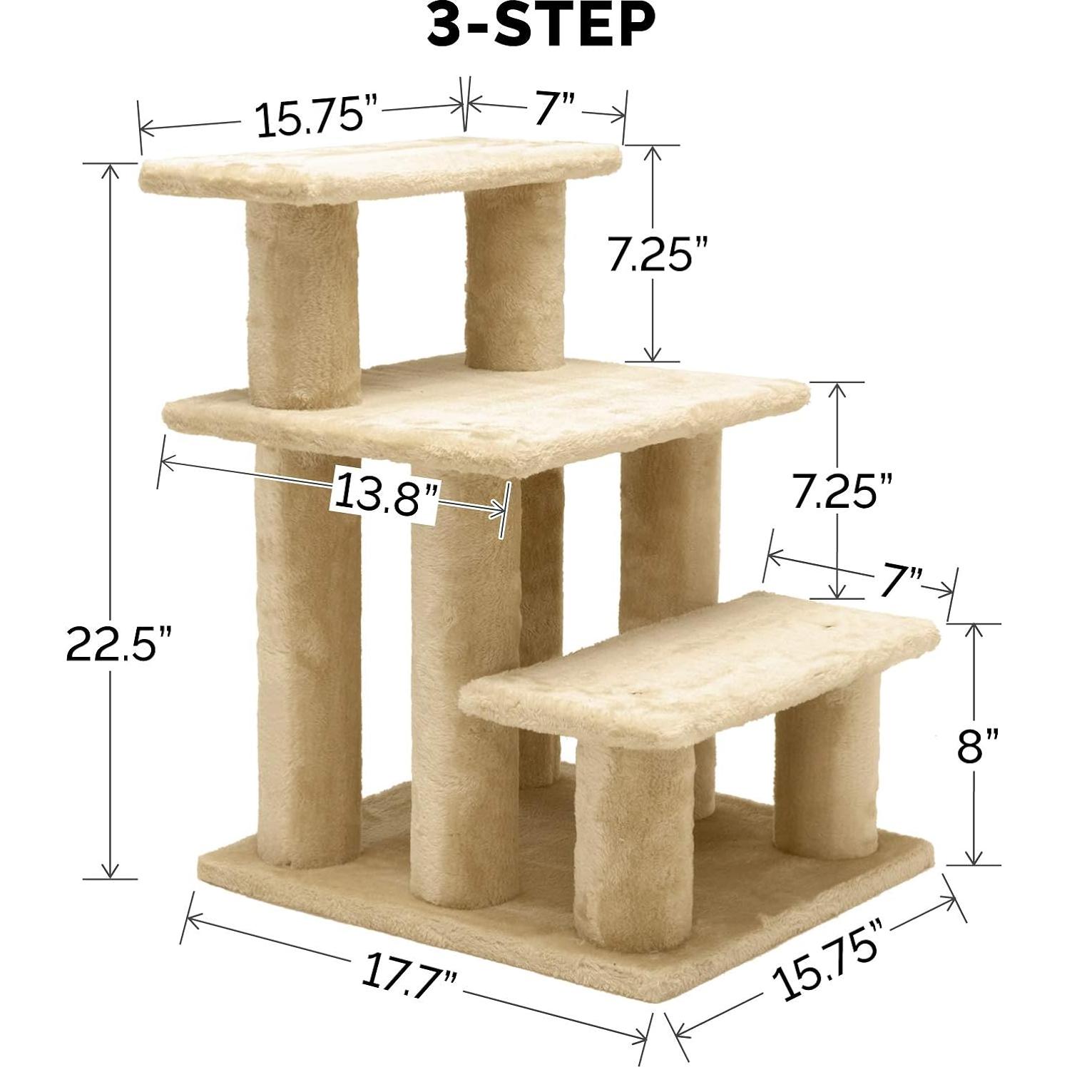 Escaleras para Mascotas Furhaven 3 Pasos Crema - 55.88 cm