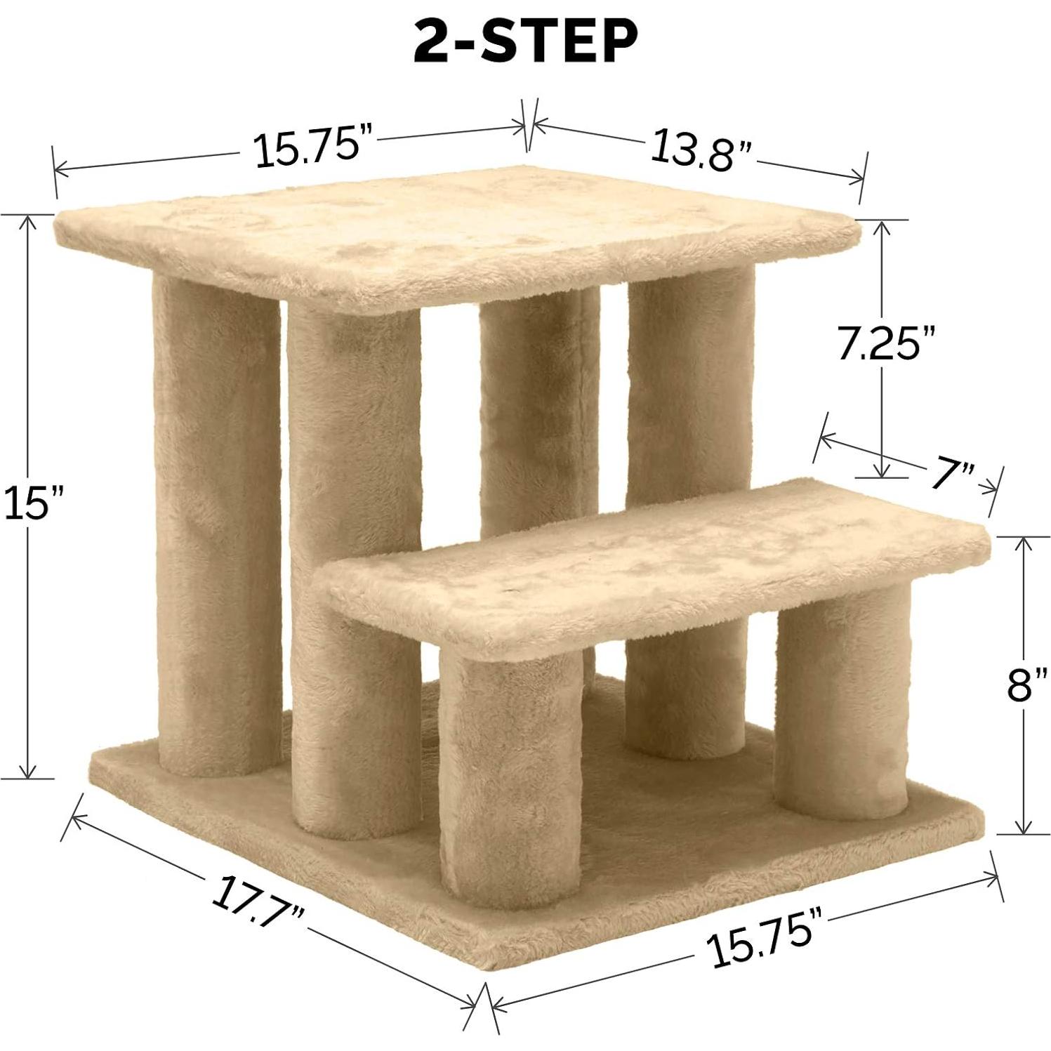 Escaleras para Mascotas Furhaven 3 Pasos Crema - 55.88 cm