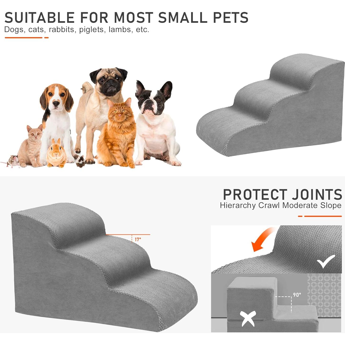 Escalera para Perros Pequeños Heeyoo 3 Niveles Antideslizante