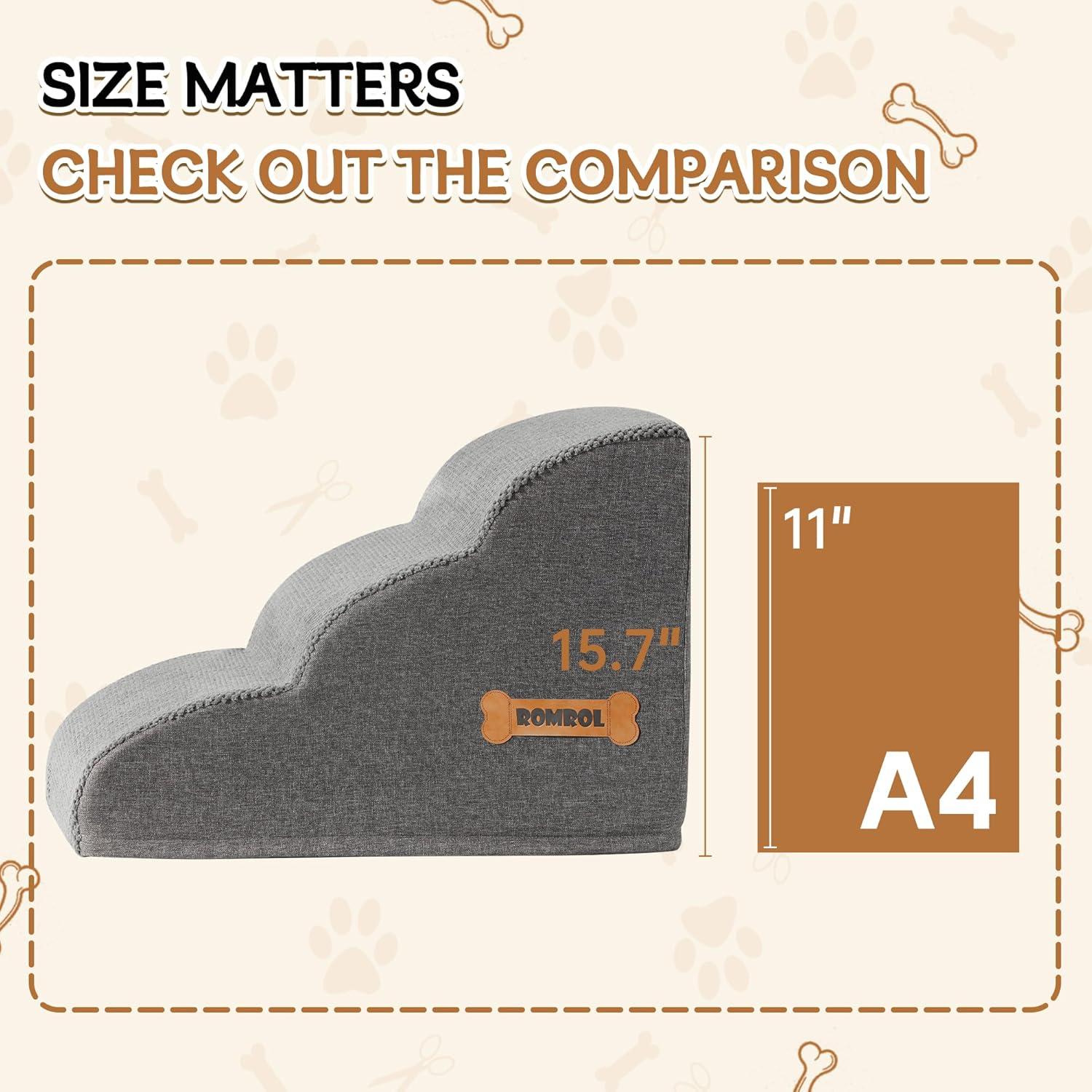 Rampas para Perros Romrol 3 Escalones Antideslizantes 58.4x38.1cm