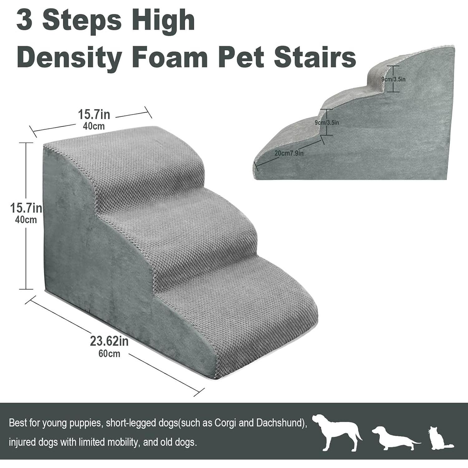 Escalera para Perros MEJYJEM 3 Pasos Antideslizante 60x40cm