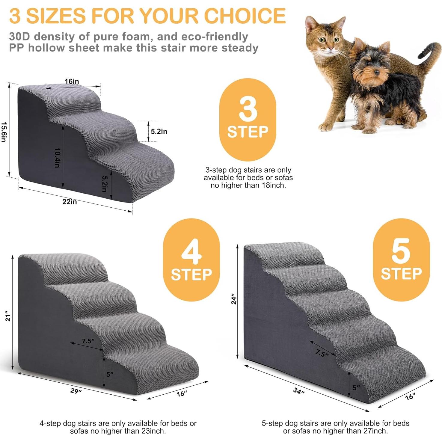 Escaleras para Perros CiWiVOKi 5 Niveles Antideslizantes 61 cm