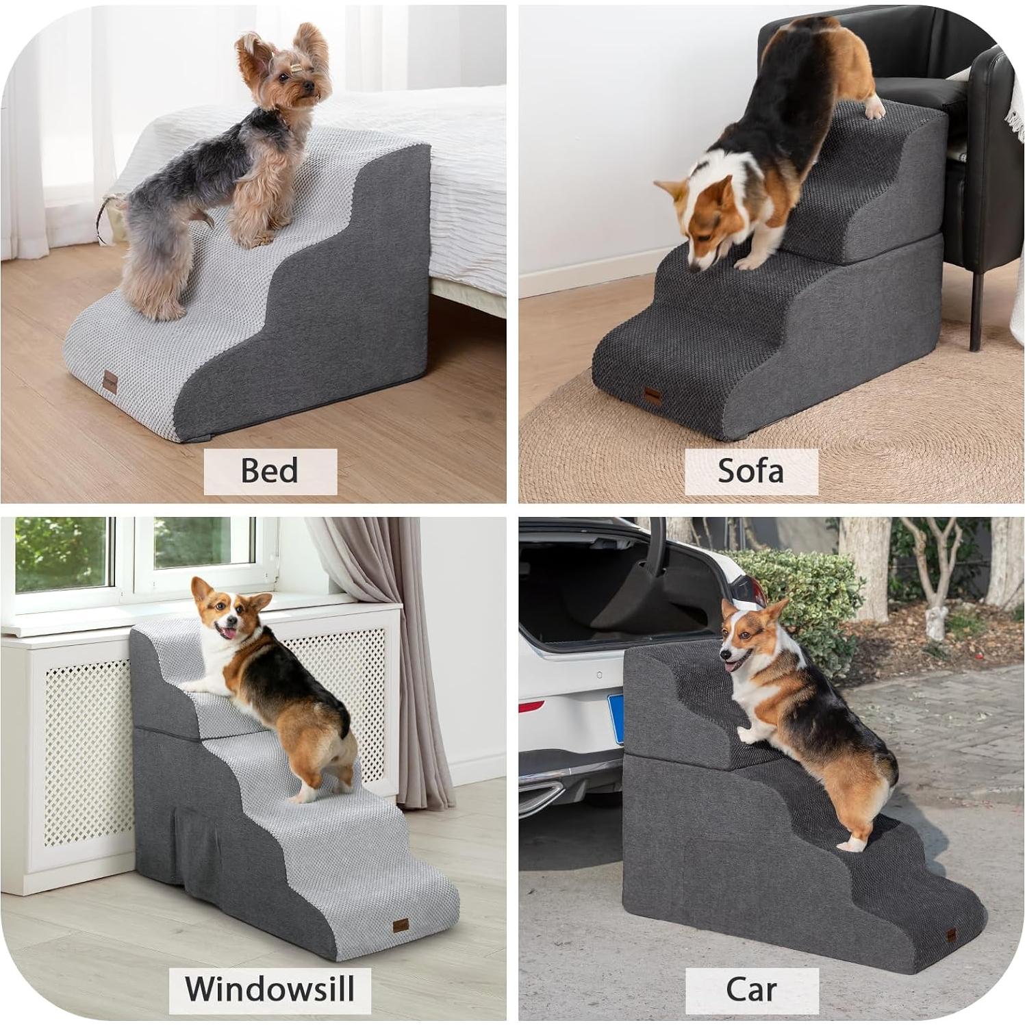 Escalera para Perros Garnpet 5 Pasos Antideslizante Gris