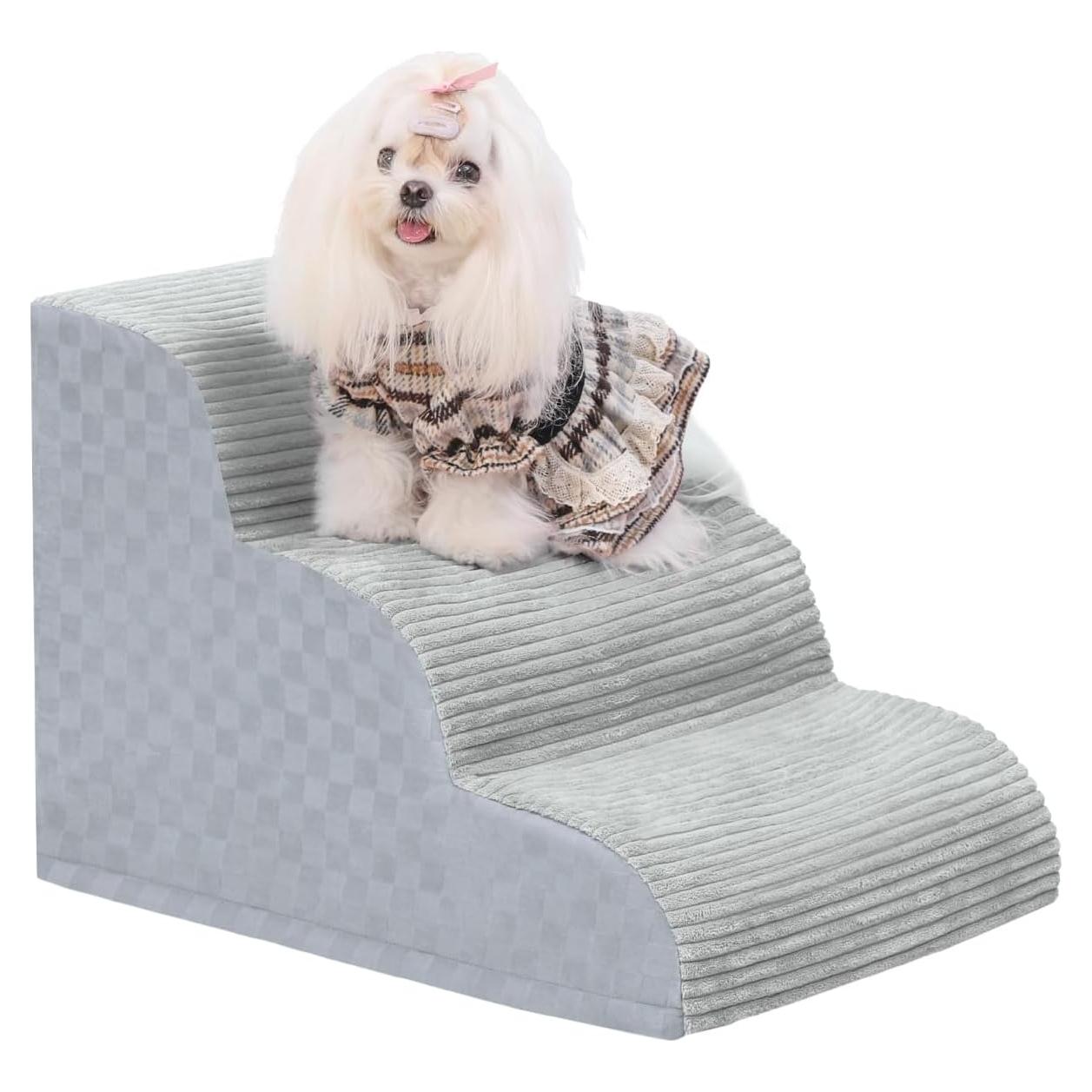 Escalera para Perros Vfrog 3 Pasos Antideslizante Gris