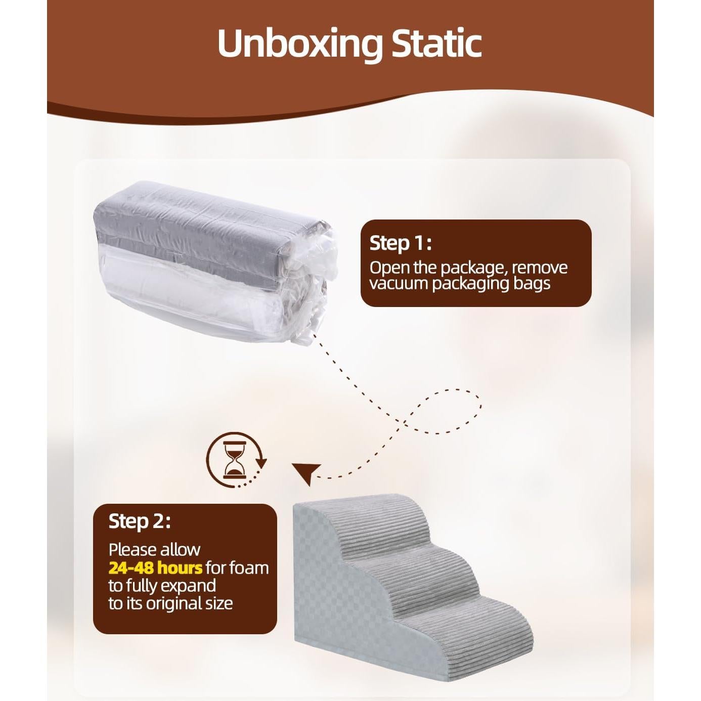 Escalera para Perros Vfrog 3 Pasos Antideslizante Gris