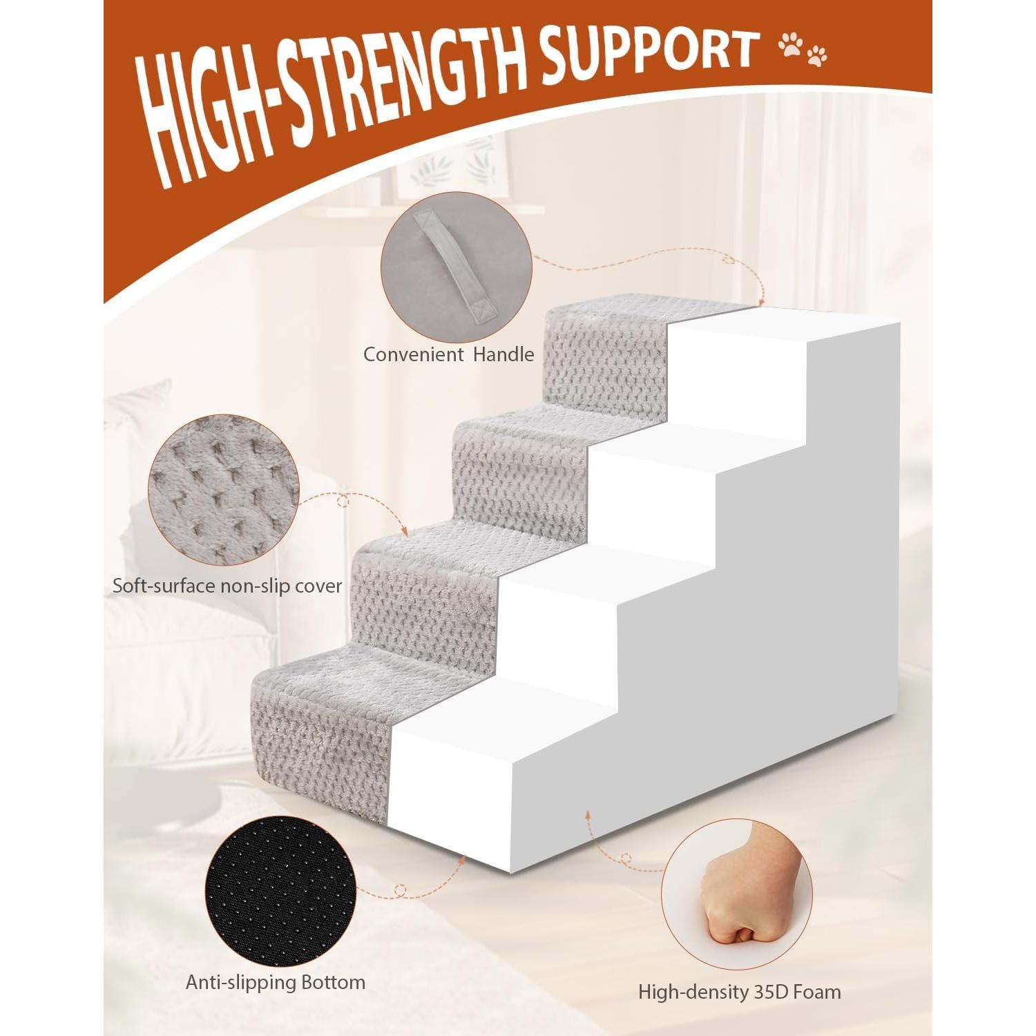 Escaleras para Perros Vfrog 4 Pasos Antideslizantes 44.5 cm