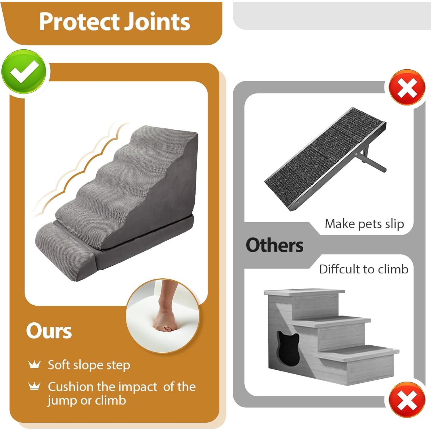 Escaleras para Perros A.FATI 6 Pasos Antideslizantes 76.2 cm