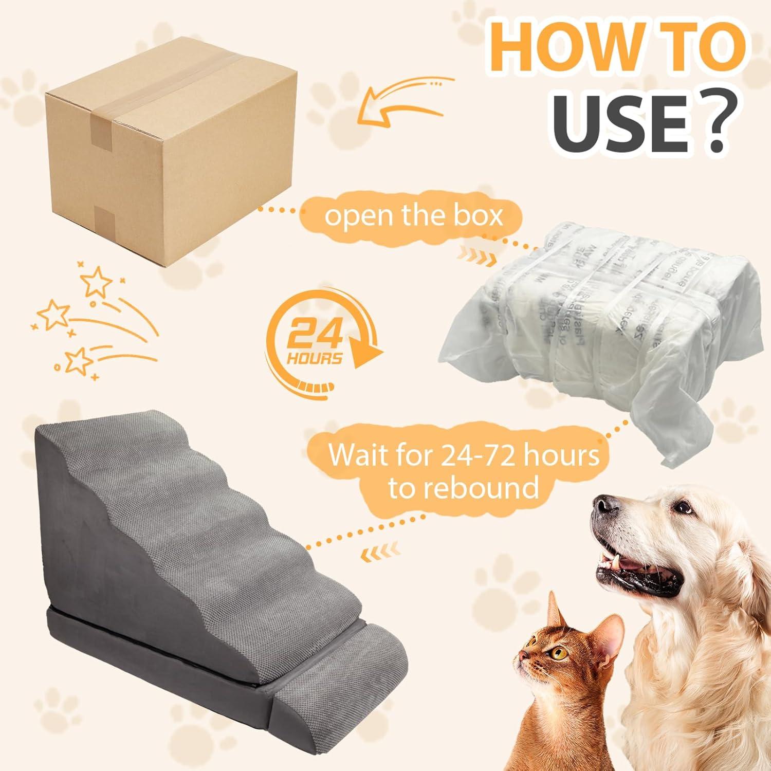 Escaleras para Perros A.FATI 6 Pasos Antideslizantes 76.2 cm