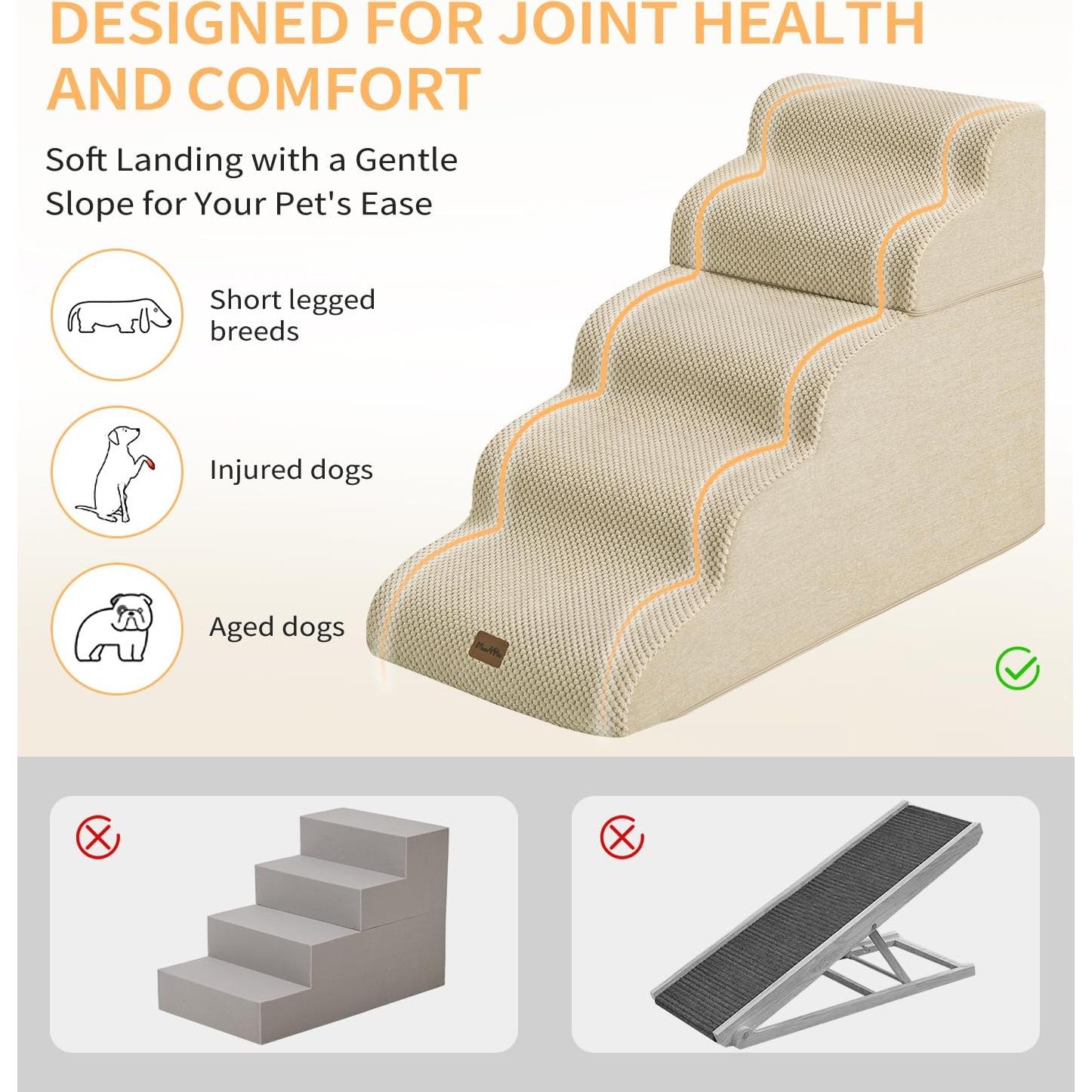 Escalera para Perros Made4Pets 5 Pasos Antideslizante Beige