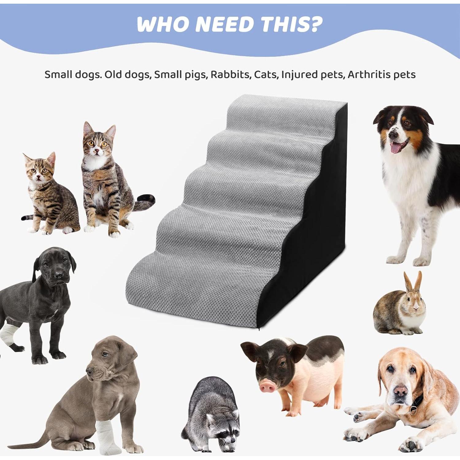 Escalera para Perros LitaiL de 62 cm 5 Pasos para Camas Altas