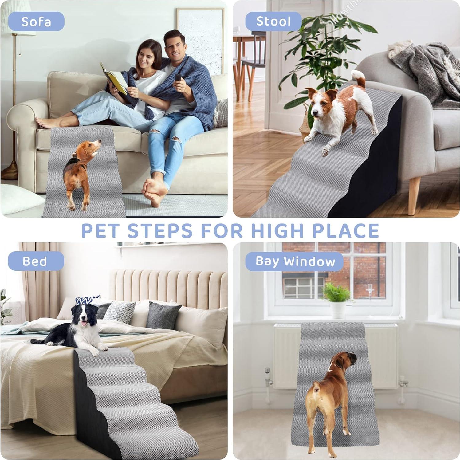 Escalera para Perros LitaiL de 62 cm 5 Pasos para Camas Altas