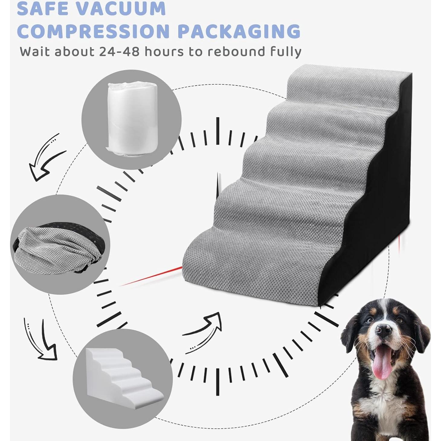 Escalera para Perros LitaiL de 62 cm 5 Pasos para Camas Altas