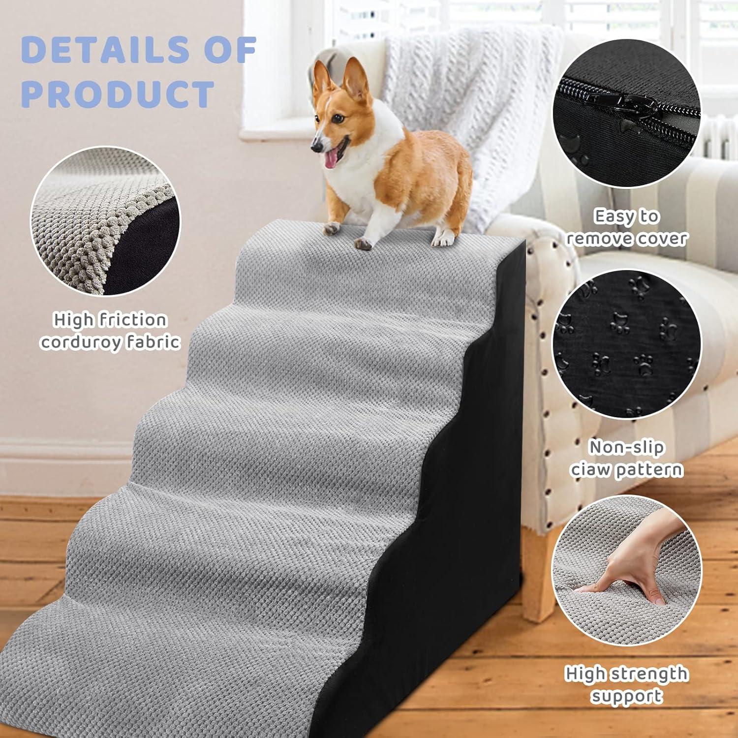 Escalera para Perros LitaiL de 62 cm 5 Pasos para Camas Altas
