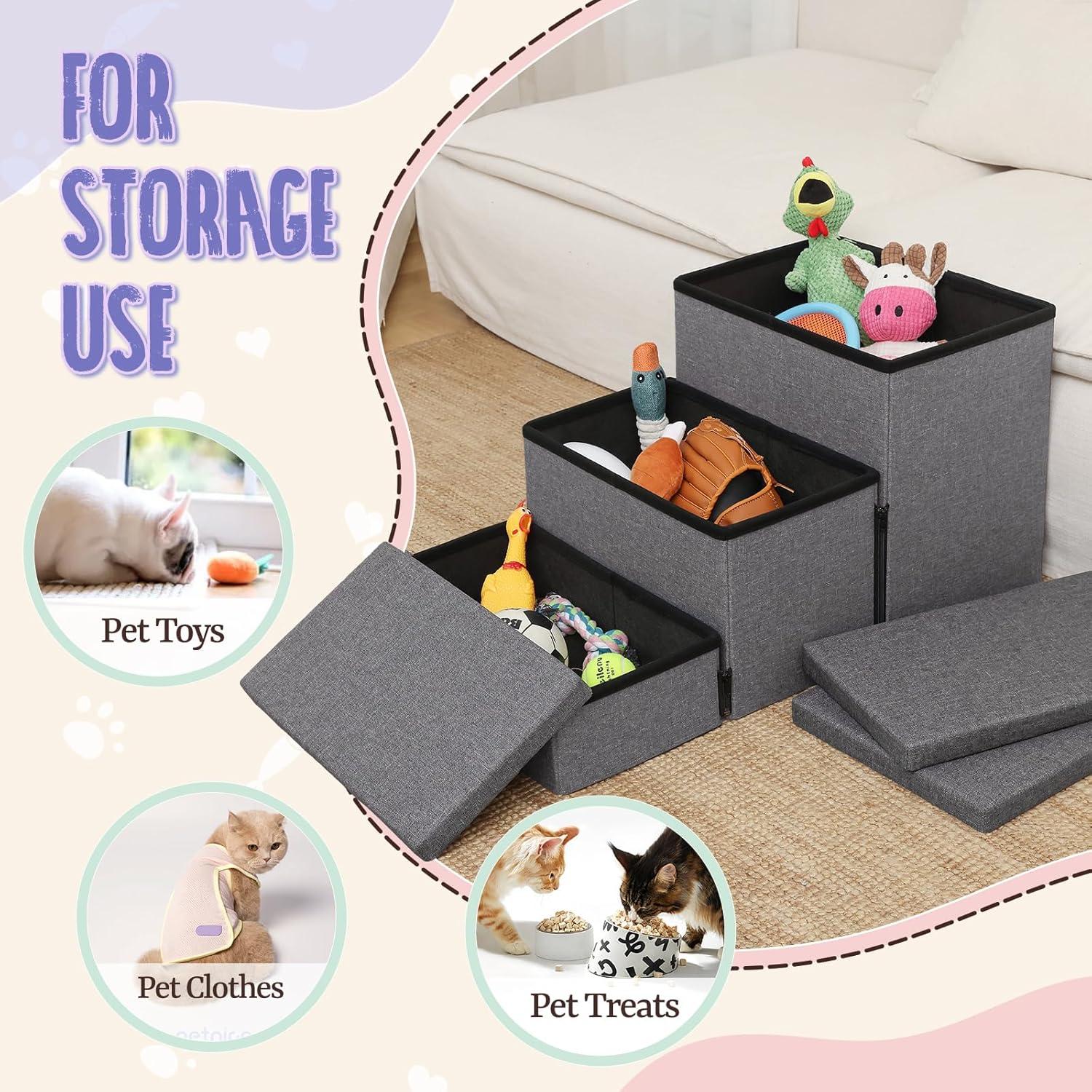 Escaleras Plegables para Perros Downluxe 3 Escalones Antideslizantes