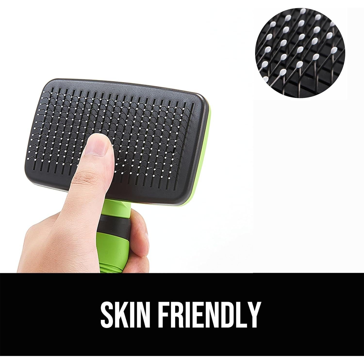 Cepillo Autolimpiante OEFEO para Perros y Gatos Verde