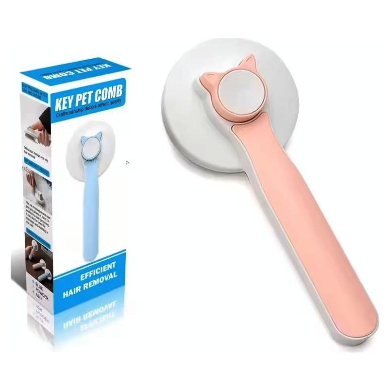 Cepillo Slicker Autolimpiante para Gatos y Perros Rosa - Mango Ergonómico