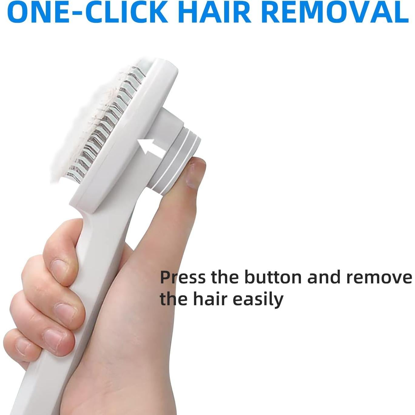 Cepillo Slicker Autolimpiante para Gatos y Perros Rosa - Mango Ergonómico