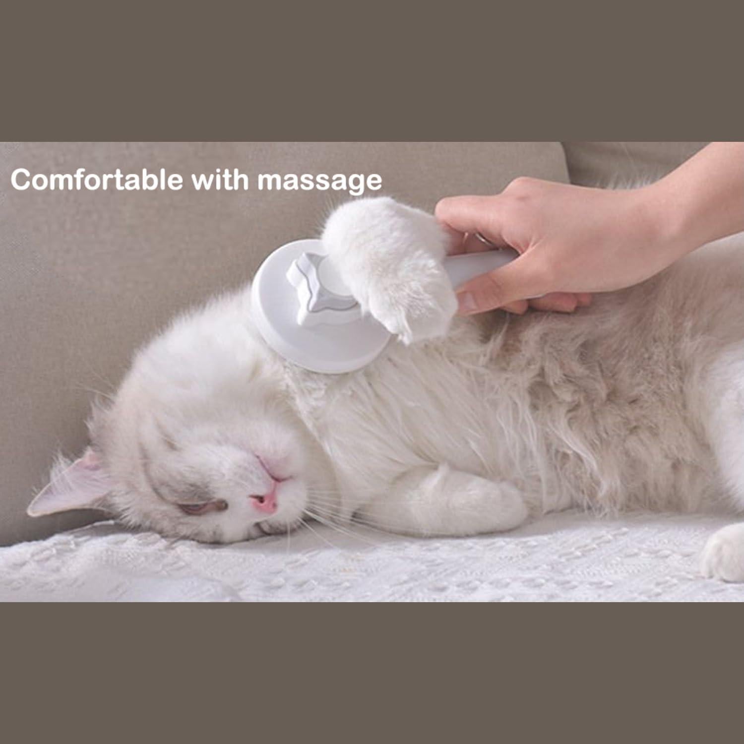 Cepillo Slicker Autolimpiante para Gatos y Perros Rosa - Mango Ergonómico