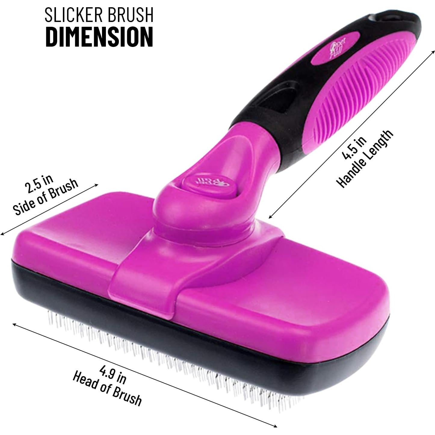 Cepillo Autolimpiante Pet Pull para Gato y Perro Rosa