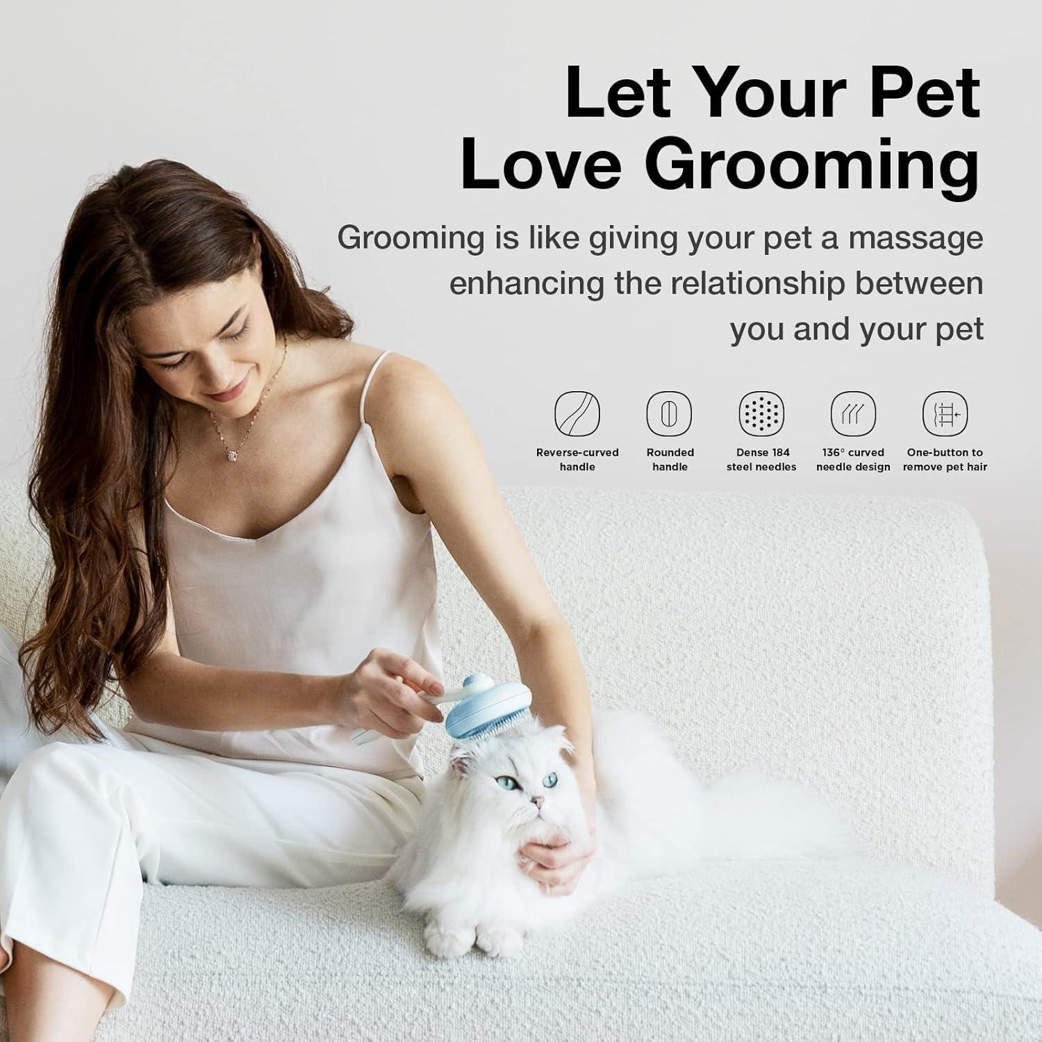 Cepillo Autolimpiante GULIGULI para Mascotas Azul 20.3cm