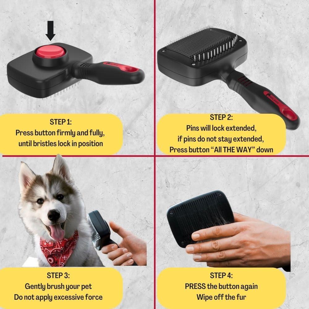 Cepillo Autolimpiante 2 en 1 Nalako para Perros y Gatos