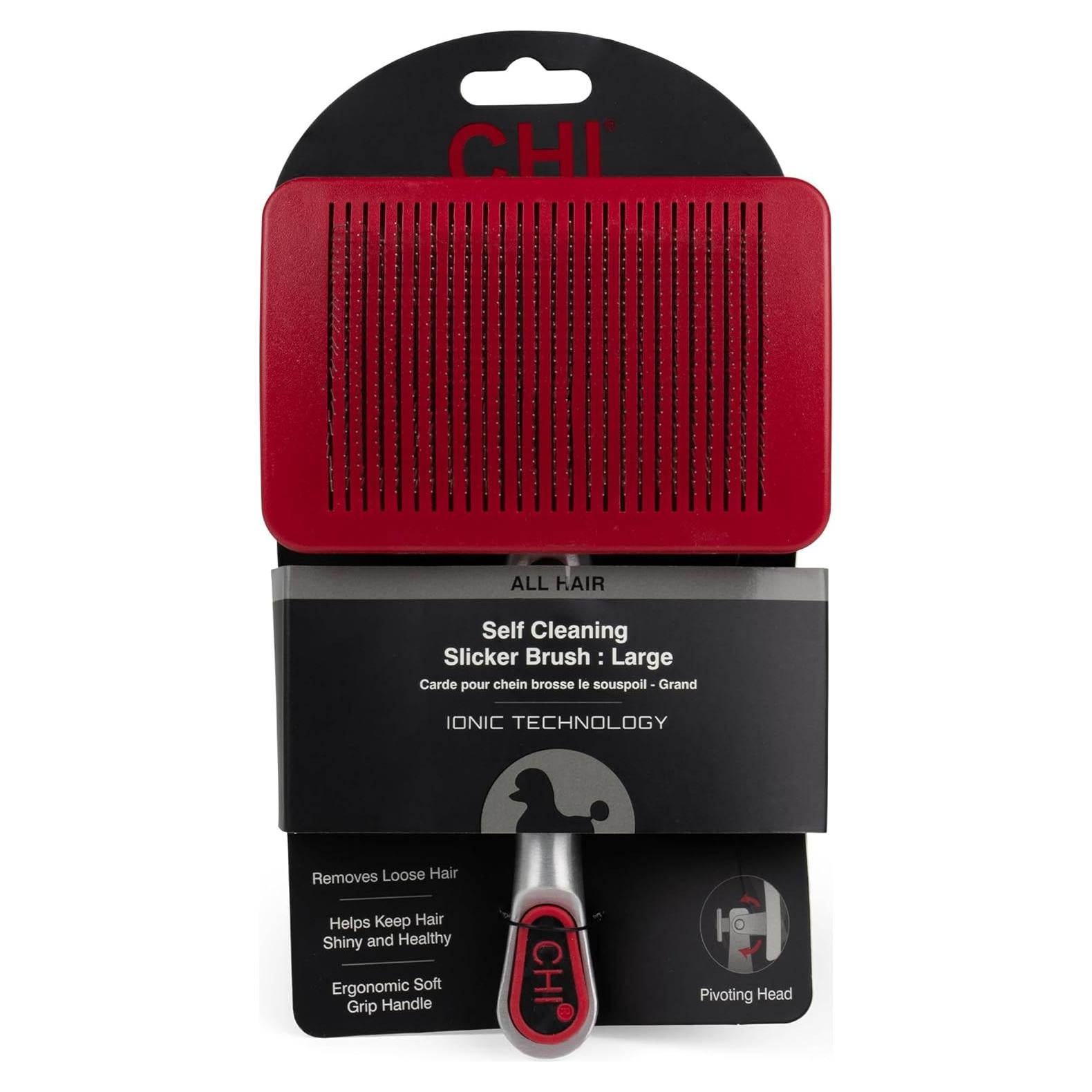 Cepillo Slicker Autolimpiante CHI para Perros Grandes - 12.7x21.6cm