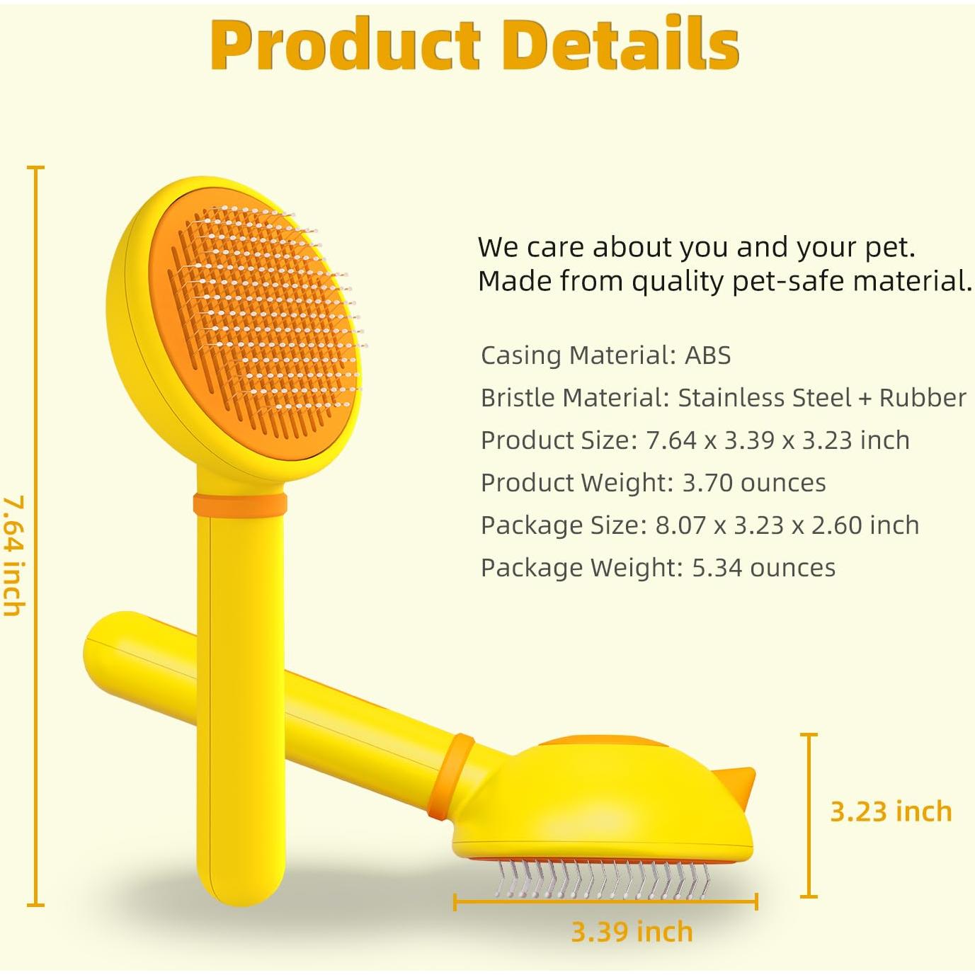 Cepillo Slicker Autolimpiante Funbuddy para Gatos y Perros