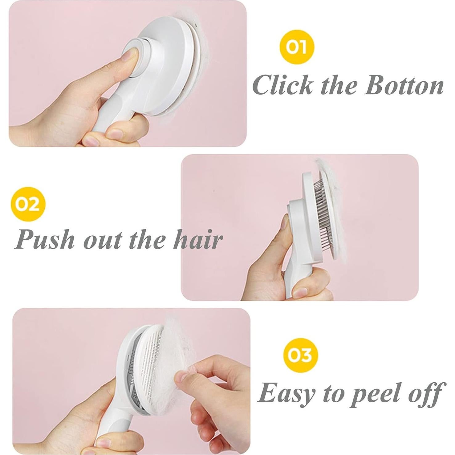 Cepillo Autolimpiante para Perros y Gatos SimpleDot - Gris