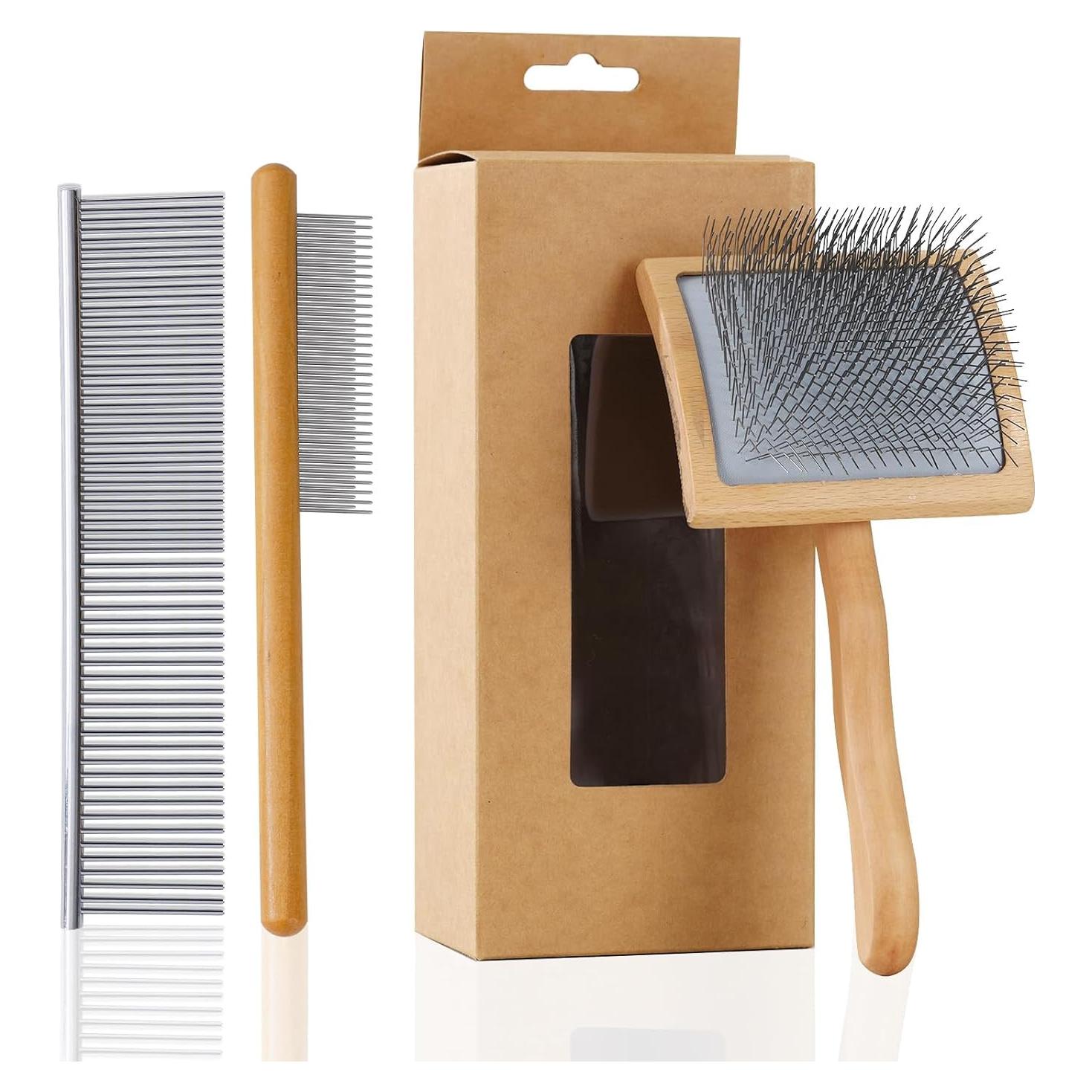 Cepillo Slicker Ergonómico para Perros Werduoland - 19.7x10.2cm