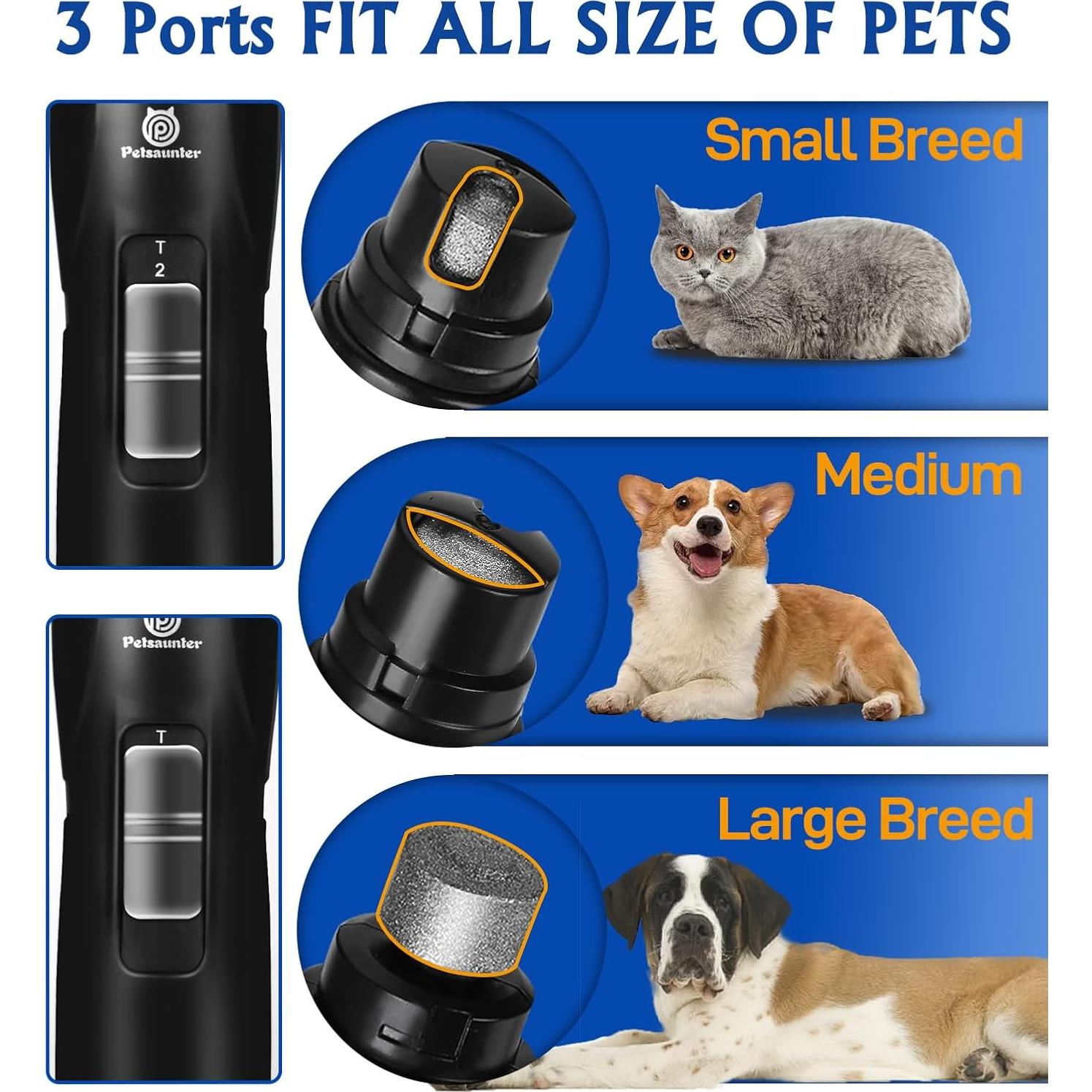 Cortador de Uñas para Perros Petsaunter 2 Velocidades LED